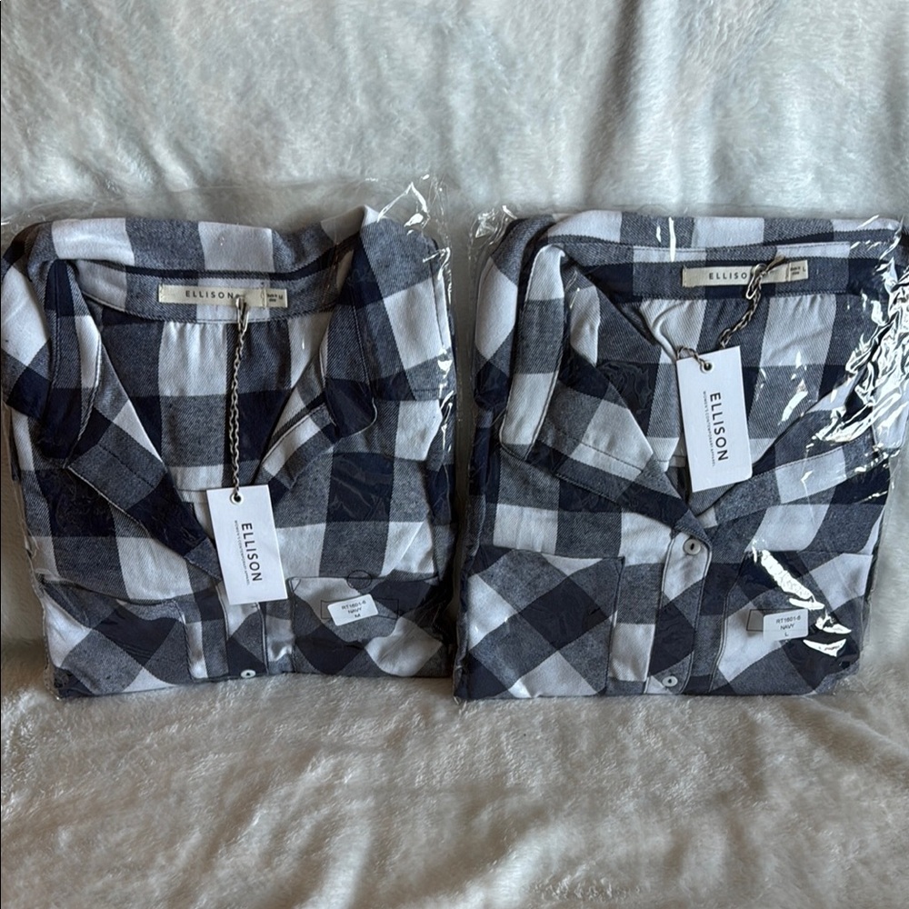 Ellison Navy and White Plaid Shirt